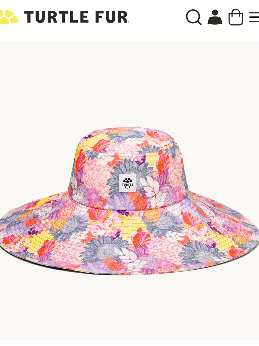 Turtle Fur Floral Sun Hat in Pink, Yellow & Purple